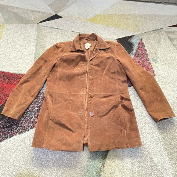 St. John's Bay Jackets & Blazers - Vintage St Johns Bay Suede Leather Jacket Women’s Size S Washable